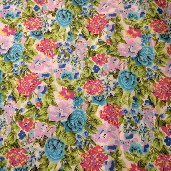 Buck & Buck House Dress Small Floral Pleated Zip Front Short Sleeve Granny - Picture 8 of 16